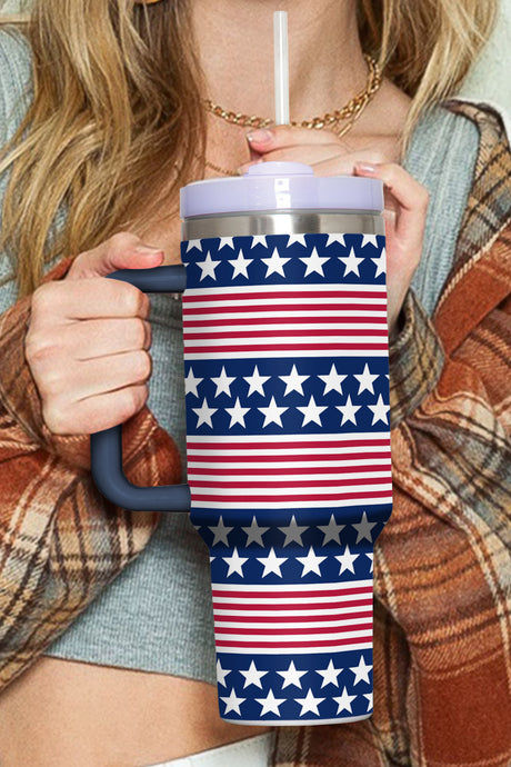 Bluing Stars and Stripes Print Handled Thermos Cup 40oz | Accessories/Tumblers