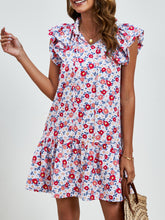 Load image into Gallery viewer, Womens Mini Dress | Tied Floral Cap Sleeve Mini Dress | Mini Dress
