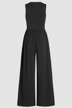 Load image into Gallery viewer, Black Cinched Waist Sleeveless Wide Leg Jumpsuit | Bottoms/Jumpsuits &amp; Rompers
