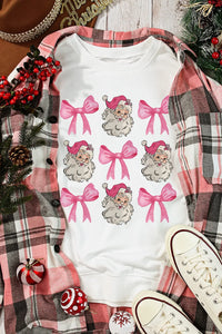 Santa & Bow Long Sleeve Sweatshirt