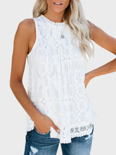 Load image into Gallery viewer, Sheer Lace Top | Round Neck Tank Blouse
