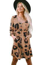 Load image into Gallery viewer, Mini Dress | Leopard Print Bubble Sleeve Loose Knit
