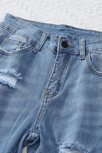 Load image into Gallery viewer, Light Blue Distressed Boyfriend Denim Pants
