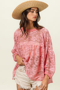 Womens Blouse | BiBi Floral Lace Long Sleeve Top | Tops/Blouses & Shirts