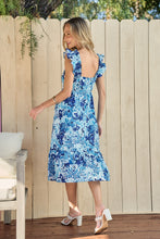 Load image into Gallery viewer, Floral Midi Dress |  Full Size Ruffled Sleeveless Dress
