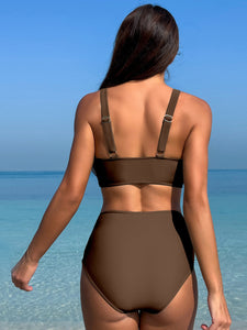 Womens Swimsuit-Plunge Wide Strap Two-Piece Swim Set | swimsuit