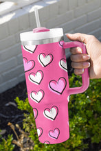 Load image into Gallery viewer, Rose Red Valentines Heart Printed Thermos Cup with Handle 40oz | Accessories/Tumblers
