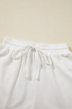 Load image into Gallery viewer, Drawstring Shorts Set | White Casual Textured Tee and Shorts
