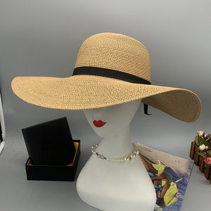 Paper Braided Wide Brim Hat