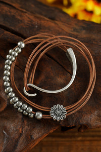 Multi-Layer Bracelet | Brown Daisy Beading Alloy