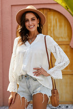 Load image into Gallery viewer, White Rekindle Eyelet Button Up Top
