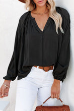 Load image into Gallery viewer, Black Split V Neck Dolman Top | Tops/Blouses &amp; Shirts
