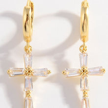 Load image into Gallery viewer, 925 Sterling Silver Zircon Cross Earrings
