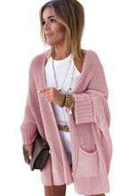 Load image into Gallery viewer, Pink Oversized Fold Over Sleeve Sweater Cardigan | Tops/Sweaters &amp; Cardigans
