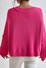 Load image into Gallery viewer, Rose Red Fuzzy Hearts V Neck Sweater
