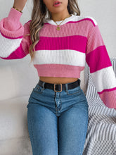 Load image into Gallery viewer, Color Block Hippie Cropped Sweater
