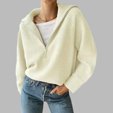 Load image into Gallery viewer, HaIf Zip Long Sleeve Knit Top
