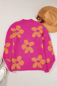 Flower Sweater | Round Neck Long Sleeve Sweater