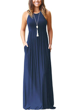 Load image into Gallery viewer, Maxi Dress | Full Size Grecian Neck Dress with Pockets
