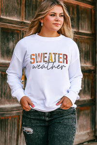 Sweatshirt | White Sweater Weather Vibrant Monogram