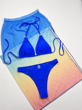 Load image into Gallery viewer, Womens Swimsuit Set | Gradient Halter Neck Three-Piece Swim Set
