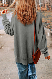 Womens Long Sleeve Blouse | Dropped Shoulder Round Neck Blouse | Tops/Sweatshirts & Hoodies