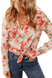 Vibrant Floral Print Chest Pocket Shirt | Tops/Blouses & Shirts