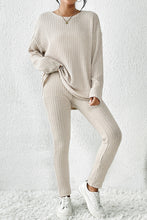 Load image into Gallery viewer, Skinny Pants Set | Apricot Knit Loose Long Sleeve Top Pants
