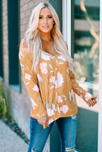 Load image into Gallery viewer, Yellow Cold Shoulder Long Sleeve Floral Top | Tops/Blouses &amp; Shirts
