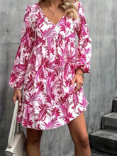 Load image into Gallery viewer, Floral Print Dress | V-Neck Balloon Sleeve Dress
