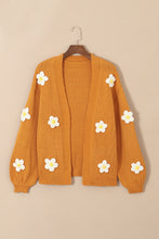 Load image into Gallery viewer, Light French Beige Flower Applique Bubble Sleeve Cardigan | Tops/Sweaters &amp; Cardigans
