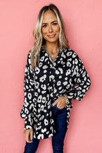 Load image into Gallery viewer, Black Leopard Print Tunic Shirt | Tops/Blouses &amp; Shirts
