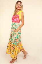 Load image into Gallery viewer, Maxi Dress |  Floral Color Block Maxi Dress with Pockets
