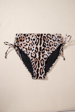 Load image into Gallery viewer, Black Crossed Tie Back Leopard Bikini Swimsuit | Swimwear/Bikinis
