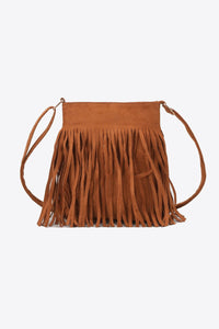 Leather Fringe Sling Cross Body Bag