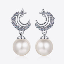 Load image into Gallery viewer, Moissanite Pearl Drop Earrings
