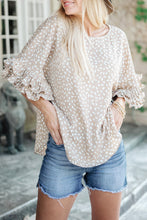 Load image into Gallery viewer, Ruffled Sleeve Top | Khaki Dolman Loose Blouse
