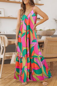 Multicolor Boho Geometric Print Sleeveless Maxi Dress | Dresses/Maxi Dresses