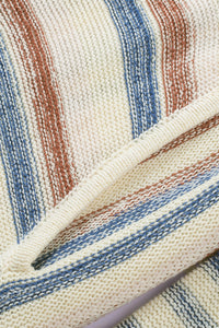 Multicolor Striped Knit Kangaroo Pocket Hooded Sweater | Tops/Sweaters & Cardigans