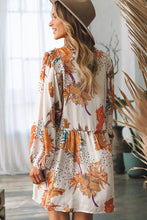 Load image into Gallery viewer, Mini Dress | Printed V-Neck Balloon Sleeve Mini Dress
