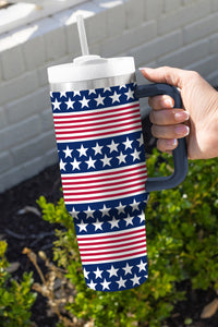 Bluing Stars and Stripes Print Handled Thermos Cup 40oz | Accessories/Tumblers