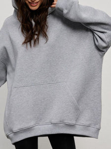 Pocketed Long Sleeve Hoodie | Dropped Shoulder