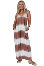 Load image into Gallery viewer, Maxi Dress | White Striped Tie Dye Dress
