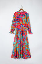 Load image into Gallery viewer, Multicolor Wild Lotus Ruffle Tiered Maxi Dress | Dresses/Maxi Dresses
