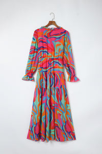 Multicolor Wild Lotus Ruffle Tiered Maxi Dress | Dresses/Maxi Dresses