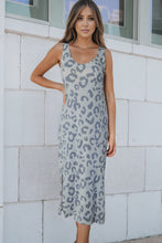 Load image into Gallery viewer, Gray Leopard Print Sleeveless Maxi Dress | Dresses/Maxi Dresses
