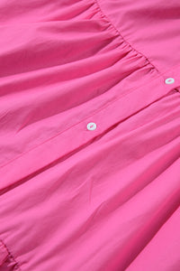Bubble Sleeve Dress | Sequined Sleeve Ruffled Shirt Dress