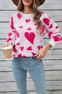 Angel Wings Heart Contrast Sweater