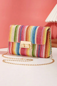 Multicolour Bohemian Woven Gold Chain Shoulder Bag | Shoes & Bags/Shoulder Bags