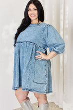 Load image into Gallery viewer, Denim Babydoll Dress | Oversized Mini Dress
